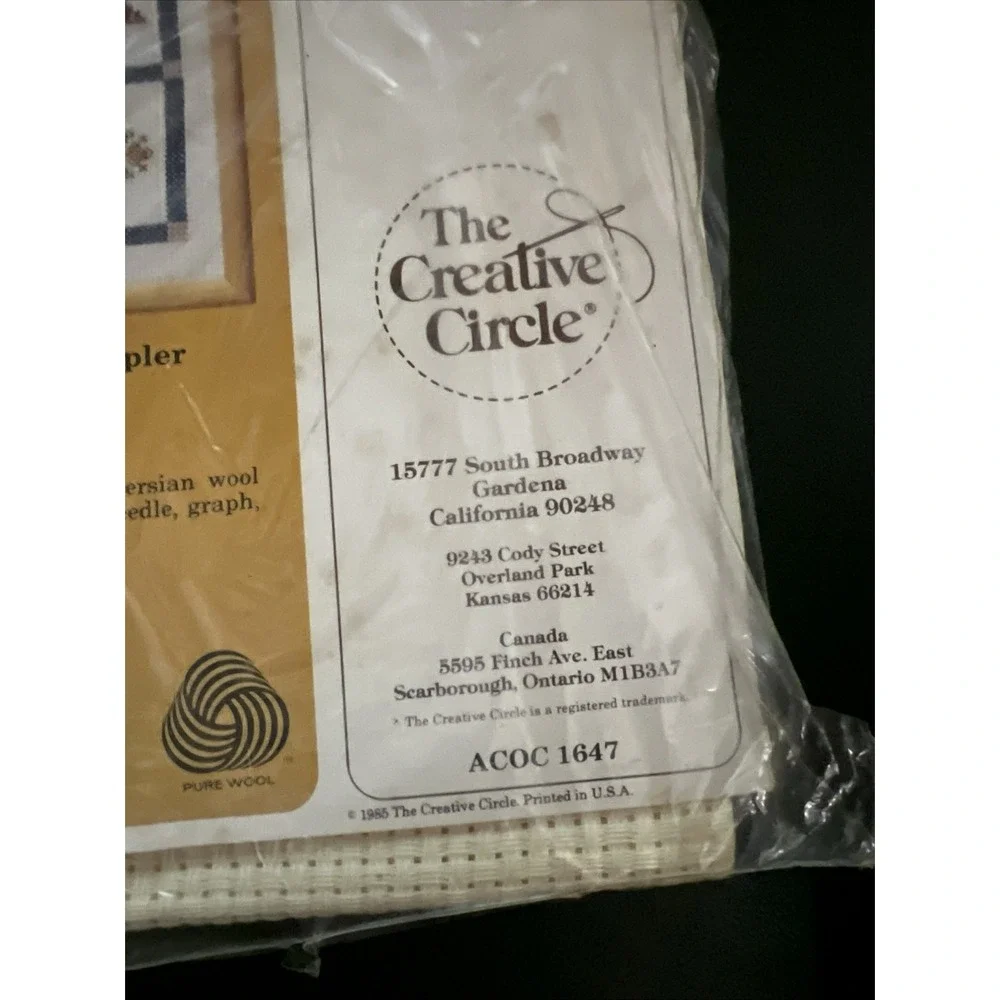 Vtg 1985 Sealed Cross Stitch Kit Pastel Quilt Block Sampler Creative Circle 1647